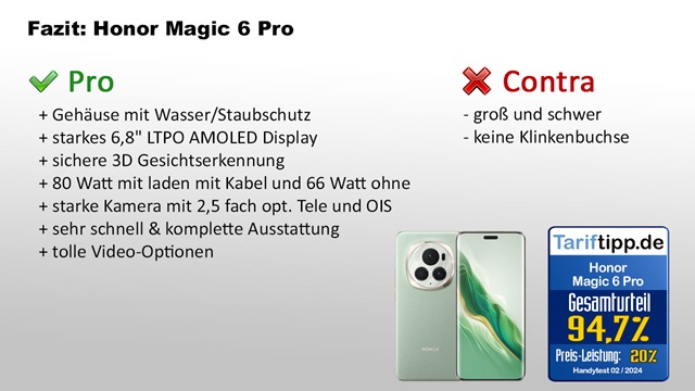 fazit zum honor magic 6 pro